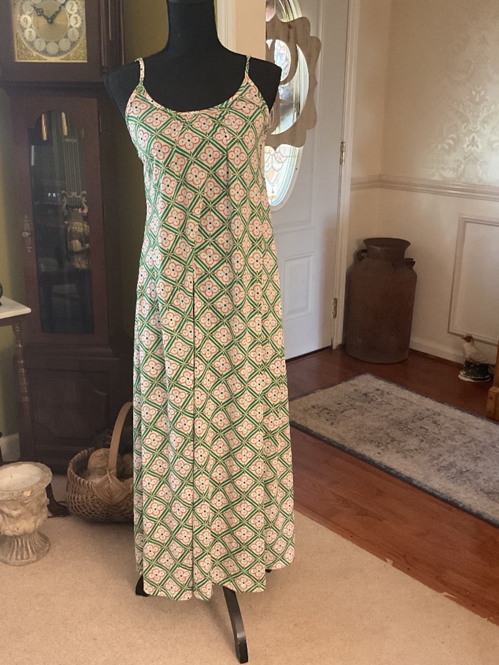 Maxi sundress,lime green,jersey knit fabric size L/XL.India Boutique brand.
